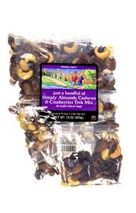 1 bag (43 g) Just A Handful of Almonds, Cranberries & Cashews Trek Mix