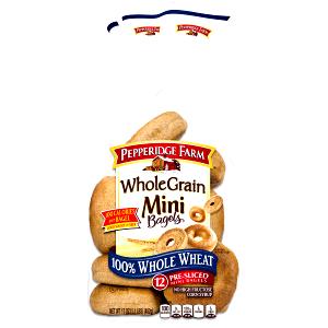 1 bagel (56.7 g) 100% Whole Wheat Mini Bagel