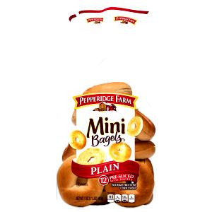 1 bagel (57 g) Sliced Mini Plain Bagel