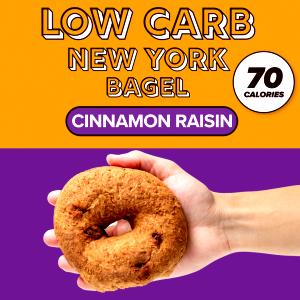 1 Bagel Cinnamon Raisin Bagel, Low Carb