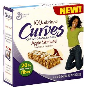 1 bar (25 g) Curves Apple Streusel Chewy Granola Bars