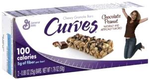 1 bar (25 g) Curves Chocolate Peanut Chewy Granola Bars