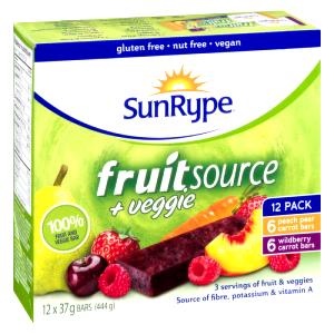 1 bar (37 g) FruitSource Plus Veggie Bars - Raspberry