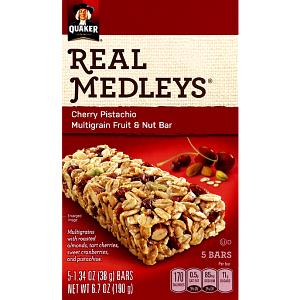 1 bar (38 g) Real Medleys Multigrain Fruit & Nut Bars - Peach Almond