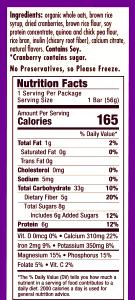 1 bar (53 g) Cranberry Orange Nutrition Bar