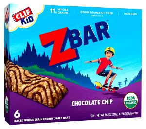 1 Bar Energy Bar, Clif Kid Organic Zbar, Chocolate Chip