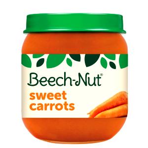 1 Beech-Nut Stage 2 Jar Serving (4 Oz) Baby Food Strained Carrots and Peas