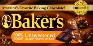 1 Block Unsweetened Baking Chocolate Bar