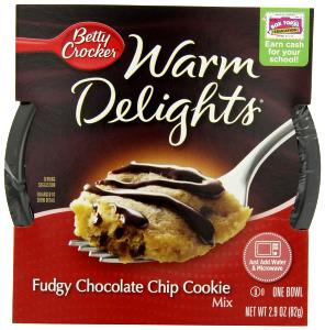 1 bowl (2.9 oz) Warm Delights - Fudgy Chocolate Chip Cookie