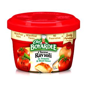 1 bowl Microwavable Cheese Ravioli in Tomato & Meat Sauce