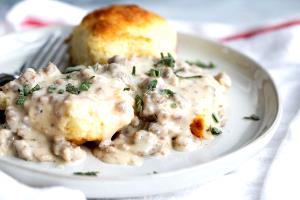 1 bowl Sausage Gravy on Biscuit