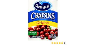 1 box (35 g) Cranberries & Raisins