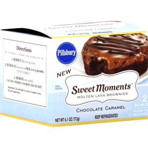 1 brownie (86 g) Sweet Moments Molten Lava Chocolate Caramel Brownies