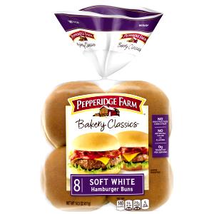 1 Bun White Hamburger Buns, Whole Grain, Classic Soft