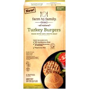 1 burger (112 g) Farm to Family Turkey Burgers