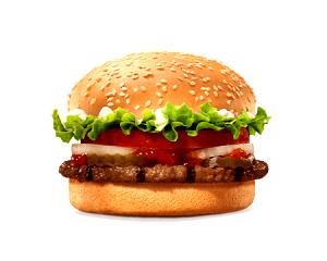 1 Burger King Whopper Jr Hamburger with Mayonnaise or Salad Dressing and Tomatoes on Bun