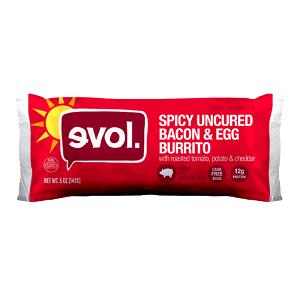 1 burrito (142 g) Spicy Uncured Bacon & Egg Burrito