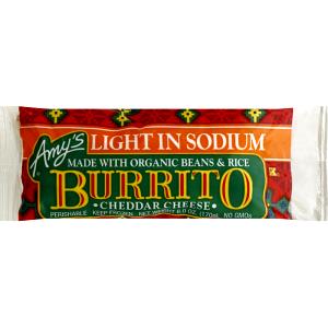 1 burrito (170 g) Low Sodium Cheddar Cheese Burrito