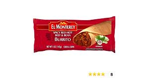 1 burrito (255 g) Spicy Red Hot Beef & Bean Burrito XX Large