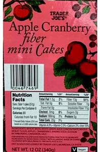 1 cake (57 g) Apple Cranberry Fiber Mini Cakes