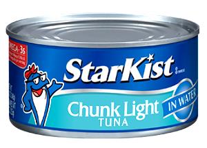 1 Can (12.5 Oz), Drained Light Tuna Fish (Drained Solids In Water, Canned)