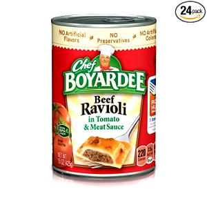 1 Can (15 Oz) Meat Filled Ravioli with Tomato Sauce or Meat Sauce (Canned)