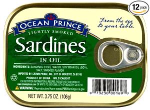 1 can (3 oz) Sardines in Oil