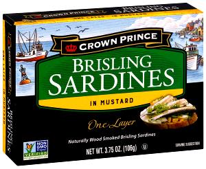 1 can (3.75 oz) Brisling Sardines in Mustard Sauce