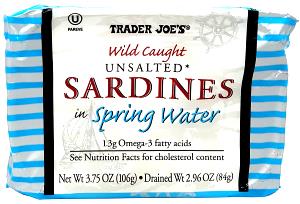 1 can (84 g) Unsalted Sardines in Spring Water