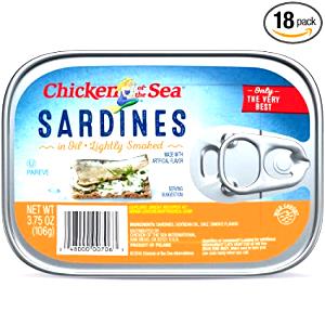 1 can drained (95 g) Sardines in Oil - Lightly Smoked