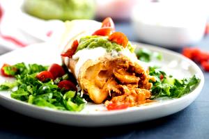 1 Chimichanga Chimichanga with Chicken, Sour Cream, Lettuce and Tomato