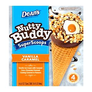 1 cone (98 g) Nutty Buddy Superscoops Vanilla Caramel