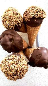 1 Cone Chocolate Covered Chocolate Ice Cream Cone with Nuts