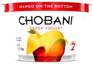 1 container (150 g) Greek Yogurt Mango on The Bottom