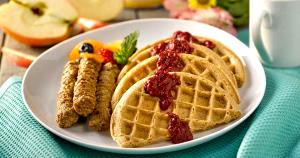 1 container (191 g) 7 Grain Waffles with Strawberry Compote