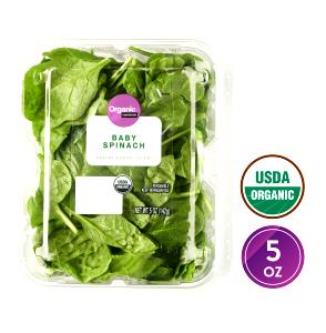 1 container (5 oz) Organic Baby Spinach (Container)