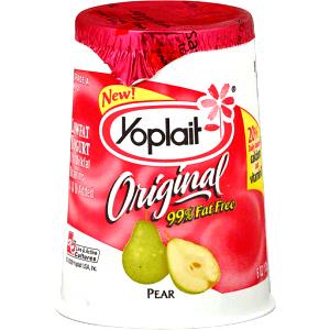 1 container (6 oz) Original 99% Fat Free Yogurt - Pear