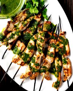 1 container Chimichurri Chicken Skewers with Saffron Rice (1200)