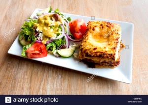 1 container Moussaka with Greek Salad (2000)