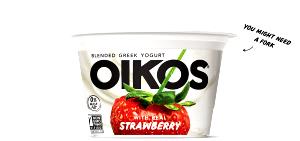 1 Container Oikos, Greek Yogurt, Single Serve, Fat Free Blueberry