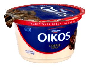 1 Container Oikos, Greek Yogurt, Single Serve, Traditional Café Latte