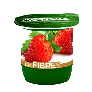 1 Container Yogurt, Activia Fiber, Strawberry & Cereal