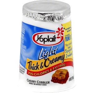 1 Container Yogurt, Light, Thick & Creamy, Cheery Cobbler