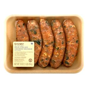 1 cooked link (70 g) Mild Italian Chicken Sausage + Kale