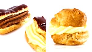 1 Cream Puff (3-1/2" X 2") Custard or Cream Filled Eclair (Iced)