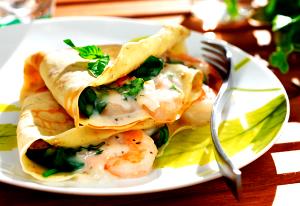 1 crepe (238 g) Shrimp Crepe Florentine, Slim