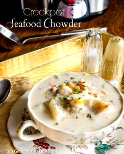 1 crock (12 oz) Seafood Chowder