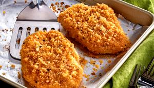 1 Cubic Inch Boneless Baked or Fried Breaded Light Turkey Meat (Skin Eaten)