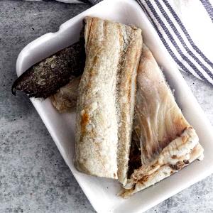 1 Cubic Inch Boneless Dried Salted Cod (Salt Removed)