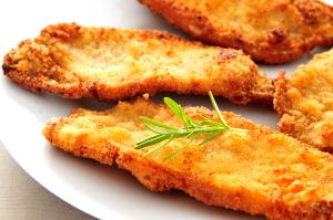 1 Cubic Inch Boneless Fried Veal Cutlet or Steak